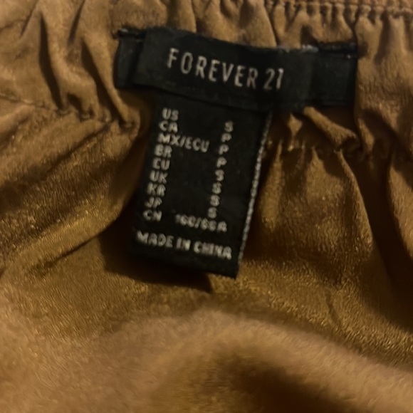 Brown Linen Knotted Asymmetrical Design High-rise Polka Dot Midi Skirt Size S - Picture 3 of 3